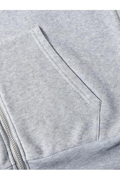 Deep sense Чоловічий сірий худі з капюшоном на блискавці Oversize Sweatshirt Зимовий шкільний кардиган з принтом