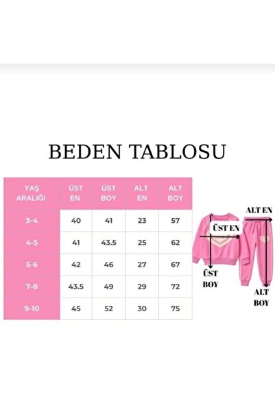 ÖYKÜ KİDS Girl's Heart Love Patterned School Tracksuit