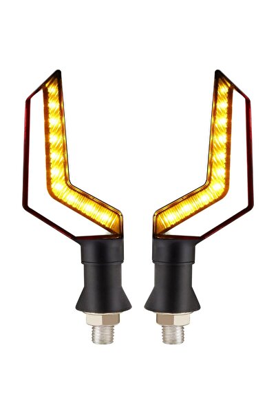 All Set of 2 Motorcycle Signal Lamps, BUMERANG model, with 2 functions, position and signaling, voltage 12 V