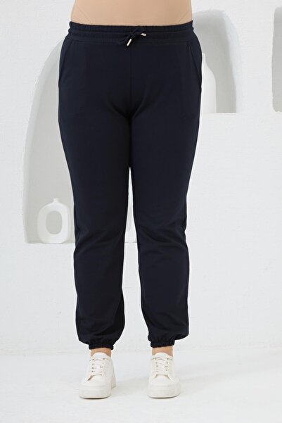 RMG Large Size Navy Blue Tracksuit with Elastic Legs