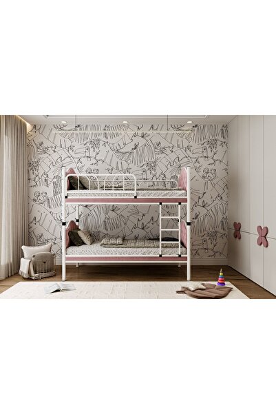 ARGİMO Melis Çift Katlı Metal Ranza Ve Karyola 90x200