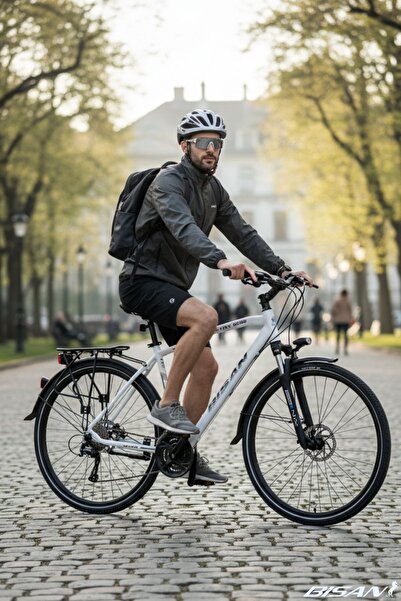 Bisan BİSAN 8500 CİTY ŞEHİR BİSİKLETİ 54 CM HİDROLİK DİSK 28 JANT 27 VİTES MAT BEYAZ LACİVERT