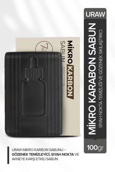 Uraw Mikro Karbon Sabunu | Gözenek Temizleyici, Siyah Nokta Ve Karşıtı Sabun