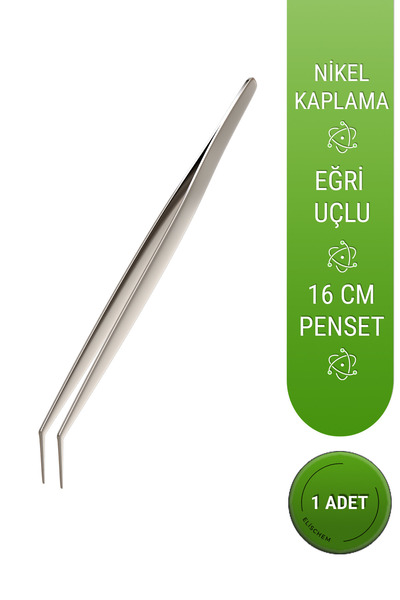 elischem Penset 16 cm Eğri Uçlu Nikel Kaplama