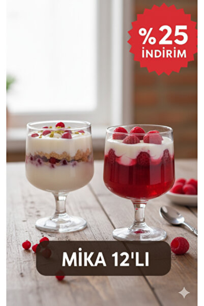 ViATOM Magnolia Tatlı Sunum Bardağı 12’li – Mika, Dayanıklı ve Şık (Cam Değil...