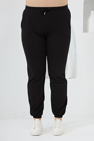 RMG Large Size Black Tracksuit - Elastic Legs