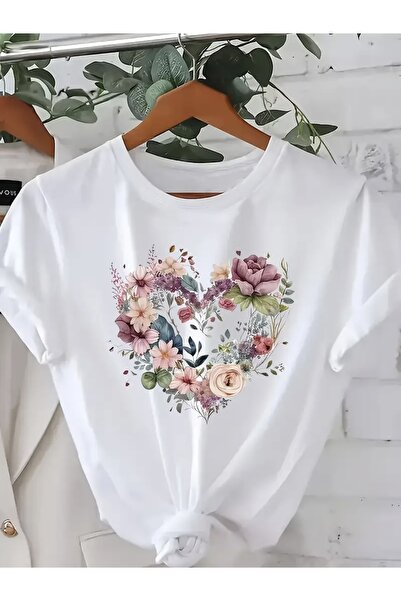 FUFLUNS TRIOC OVERSIZE CU Gâtul Bicicletă Cu Imprimare Flori