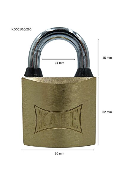 Kale Kilit قفل قلعة أصفر 60 ملم