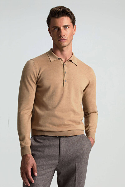 Hemington Polo Yaka Merino Yün Camel Triko