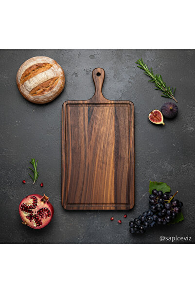 BG WOOD لوح تقديم وتقطيع بمقبض من خشب الجوز - لوح تقديم للجبن والمقبلات (حجم ...