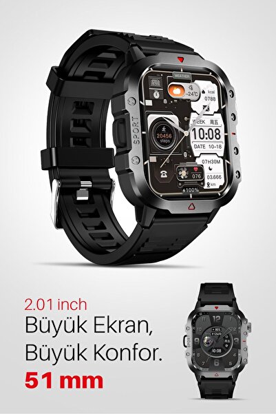 Piranha 9923 Akıllı Saat / Sesli Görüşme / 2.01" Ekran / Uyku İzleme / Titreş...