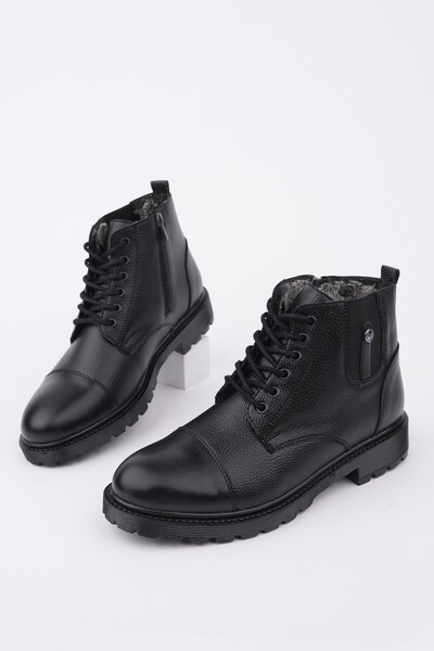 MUGGO RAFA Чоловічі черевики на блискавці з шнурівкою та хутром