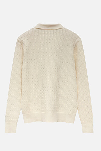 Amia&Co. Polo Neck Long Sleeve Knitted Sweater