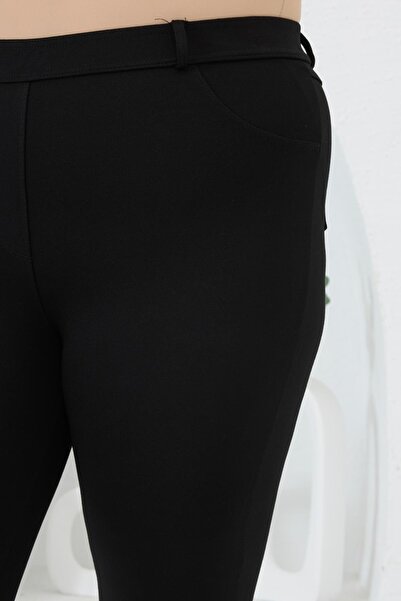 RMG Black Large Size Steel Knitted Leggings