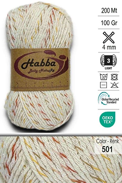 habba respect Akrilik Klasik El Örgü İpliği - Atkı Bere Kazak İpi 501 - Multicolor