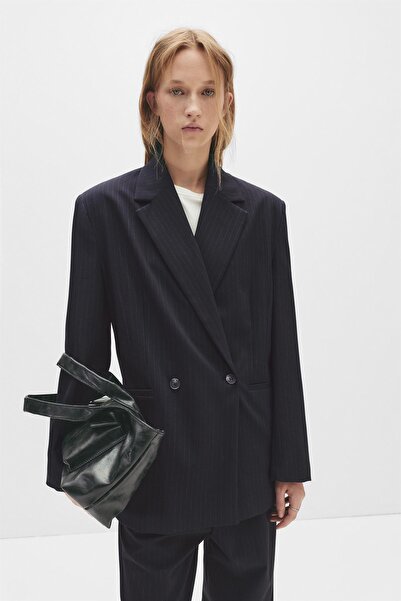 Pull & Bear Kruvaze İnce Çizgili Blazer
