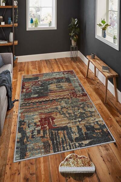 Homefesto Dekoratif Yıkanabilir Kaydırmaz Ince Modern Kaymaz Taban Halı