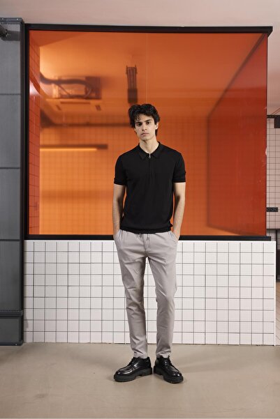 GMG FIRENZE Ανδρικό πουλόβερ Gmg Firenze Polo Neck εφαρμοστό Μαύρο GU25MSS04016