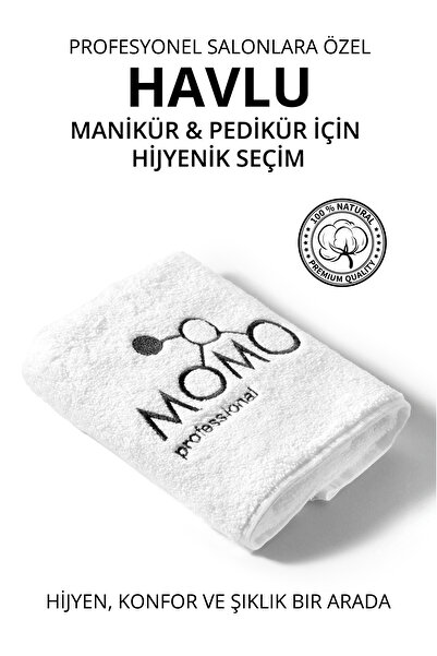 MOMO professional Spa Manikür Pedikür Havlusu, Pamuklu Beyaz Havlu, 30x50 Cm