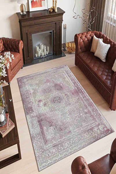 Homefesto Dekoratif Kaymaz Taban,mor-lila Varak Desenli Mor Renk Özel Tasarım...