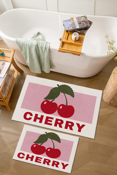 Homefesto Ειδικής σχεδίασης, Αντιολισθητική Βάση, Λεπτή, Πλένεται, Μοντέρνο Σετ Πατάκι Μπάνιου - 60x100 cm & 40x60 cm