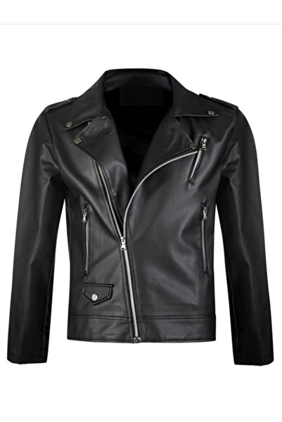 Mero Life Dámská černá kožešina New Season Biker Cool & Casual kožená bunda