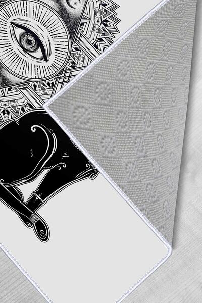 Homefesto Decorative Modern Design Non-Slip Base Double Set Bath Mat & Toilet Seat Set-2 Pieces