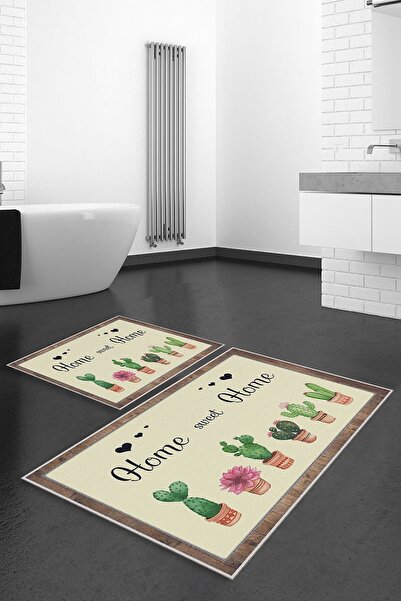 Homefesto Декоративний нековзний тонкий сучасний пральний набір з 2 килимків для ванної кімнати / 50x60 см і 60x100 см