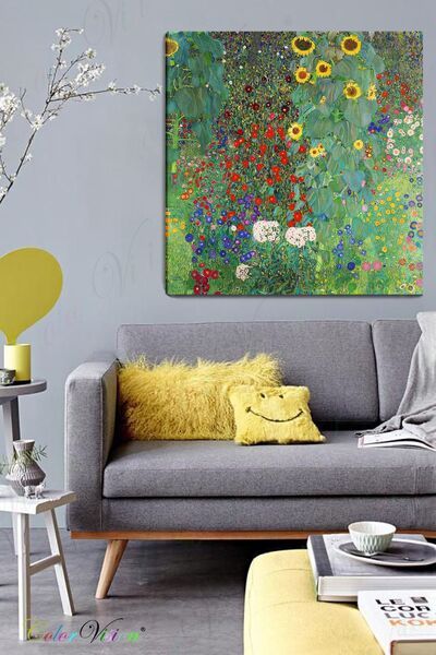 ColorVision Farm Garden With Sunflowers Gustav Klimt Kanvas Tablo