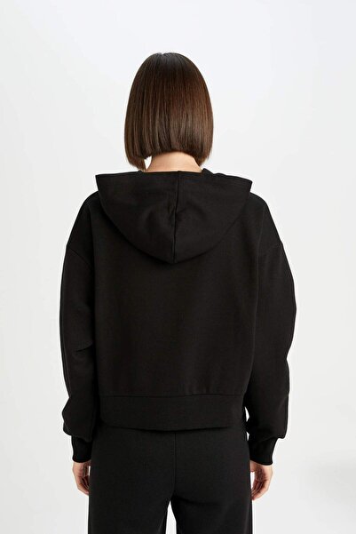 DeFacto DFM - Дебел плат за суитшърт с качулка и форма "Обратно на училище"