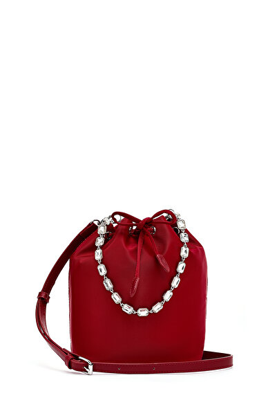 Derimod Kadın Kırmızı Taşlı Kumaş Omuz Çantası 25SBD27406F