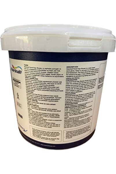 Marshall Su Bazlı Panel Kapı Boyası 0.75 Lt - Yeni Plastik Ambalaj - Martı