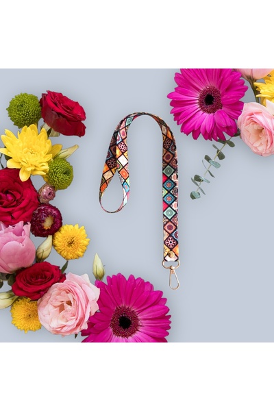 Staffy Etnik Desenli Boyun Askı Ipi