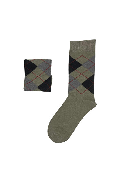FENRA STUDIO HAKİ BAKLAVA DESENLİ KLASİK ÇORAP