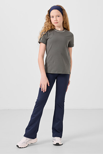 TOMMY LIFE Indigo Еластичні стандартні легінси Basic Performans з іспанськими штанинами для дівчаток - 75193