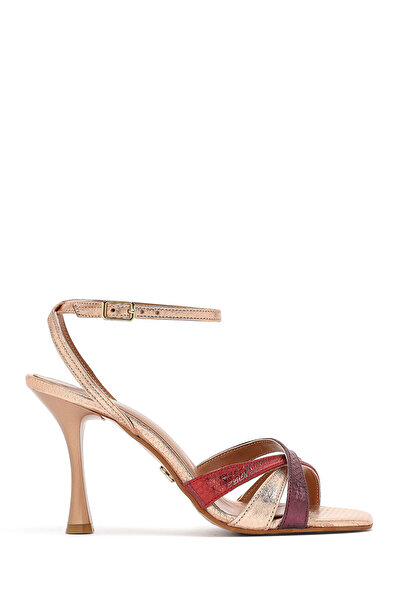 Derimod Sandale din piele cu model cu toc înalt subțire pentru femei, cu cure...