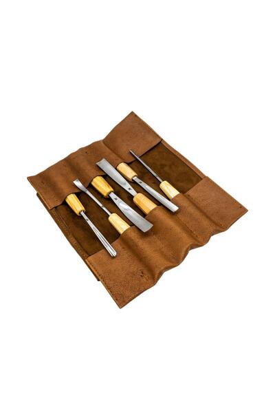 Rox Wood 0126 Deri Çantalı Premium Iskarpela Seti 6 Parça