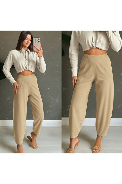 Vogueway Women's High Waist Crepe Pants