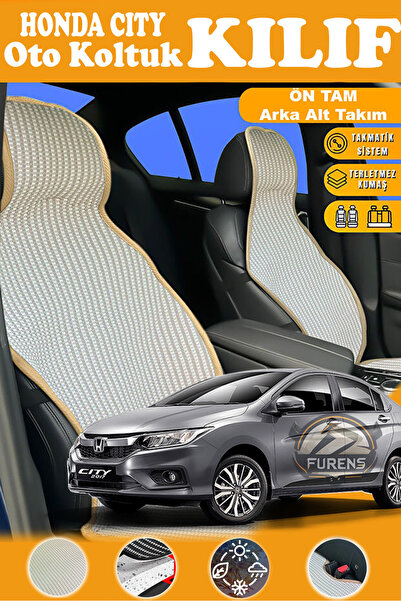 STS Oto Aksesuar غطاء مقعد سيارة من القماش المنسوج متوافق مع هوندا سيتي، سلسل...