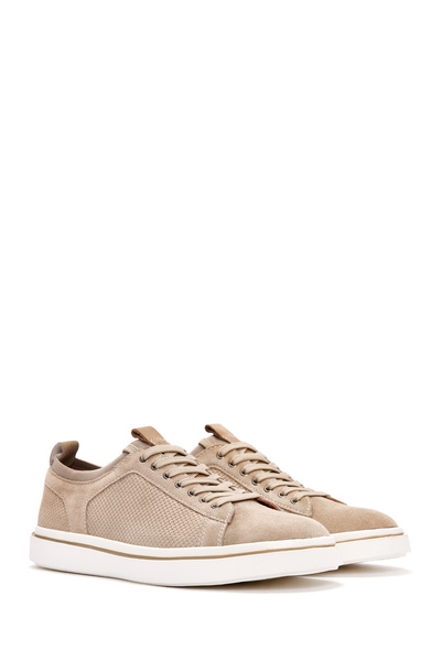 Derimod Men's Beige Lace-Up Suede Leather Sneaker 25Sfd 690610