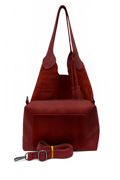 HBS Burgundy Genuine Leather Shoulder Bag
