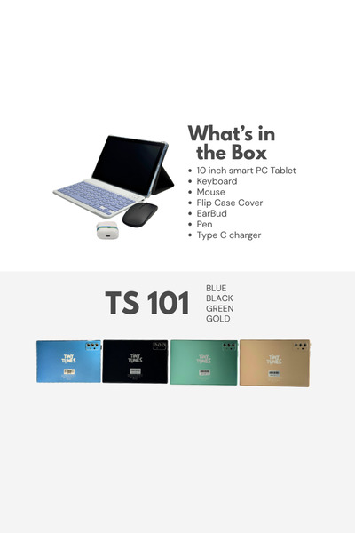 Tiny Tunes TS 101 Smart Kids Tablet | 10-inch Display | 5G 12GB RAM 512GB ROM | KEYBOARD | MOUSE | FLIP COVER |