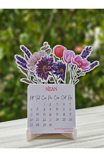 rengorawish 2026 Çiçekli Takvim Masa Takvimi