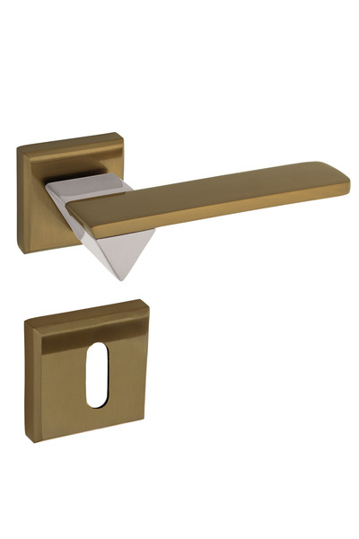 zerafev Larua Kare Rozetli Alüminyum Kapı Kolu (Oda/Yale/WC) Carop - İnoks