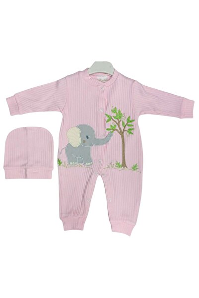 GİRL EMELY Baby Romper with Hat Elephant Embroidery 100% Cotton Reported