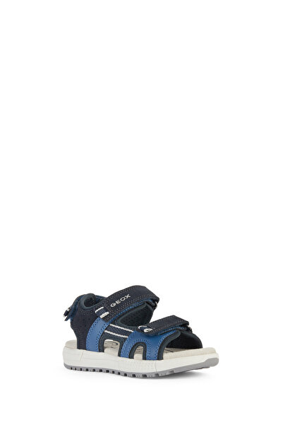 Geox Boy's Navy Blue Alben Strap Leather Sandals J35Ava01520Cf44M