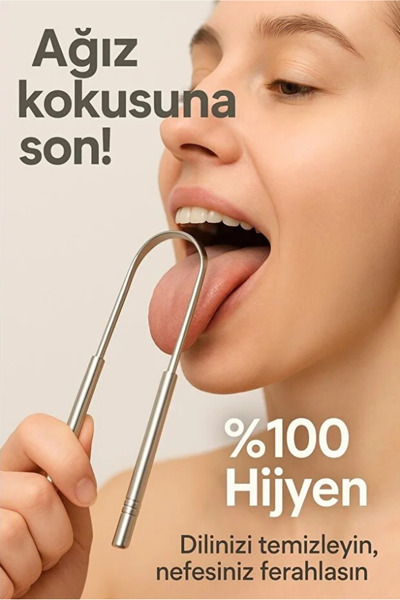 AYGÖREN HOME Dil Temizleyici Gümüş Ağız Bakım Fırçası Dil Plak Temizleme Dil ...
