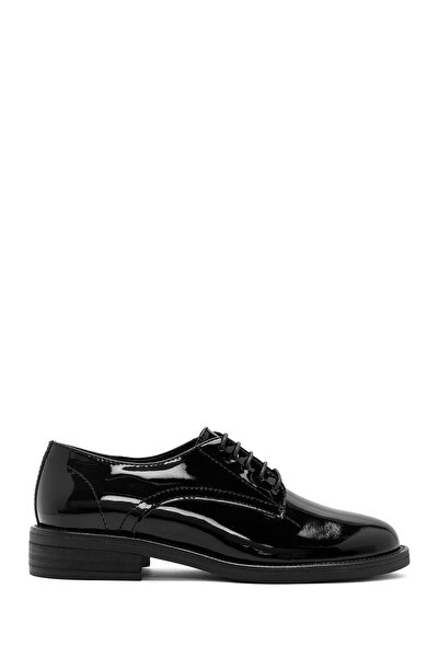 Derimod Black Patent Leather Women's Shoes - Lace-Up, Masculine 24Wfd 162116