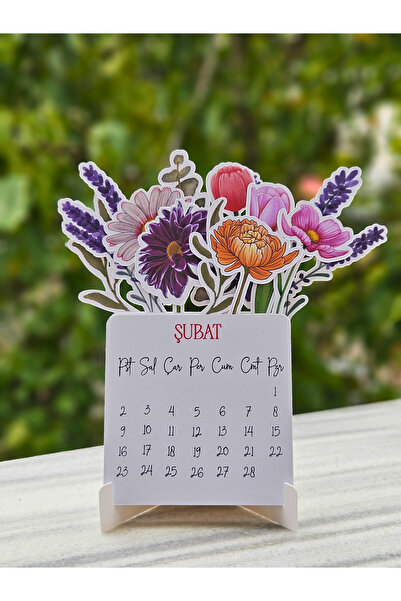 rengorawish 2026 Çiçekli Takvim Masa Takvimi