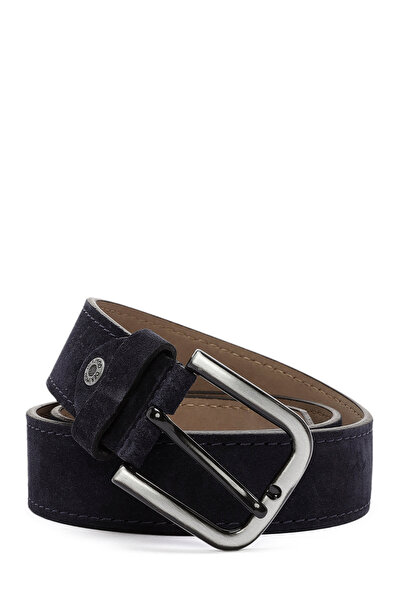 Derimod Ανδρική δερμάτινη ζώνη Navy Blue Suede - 000A2D 1304610